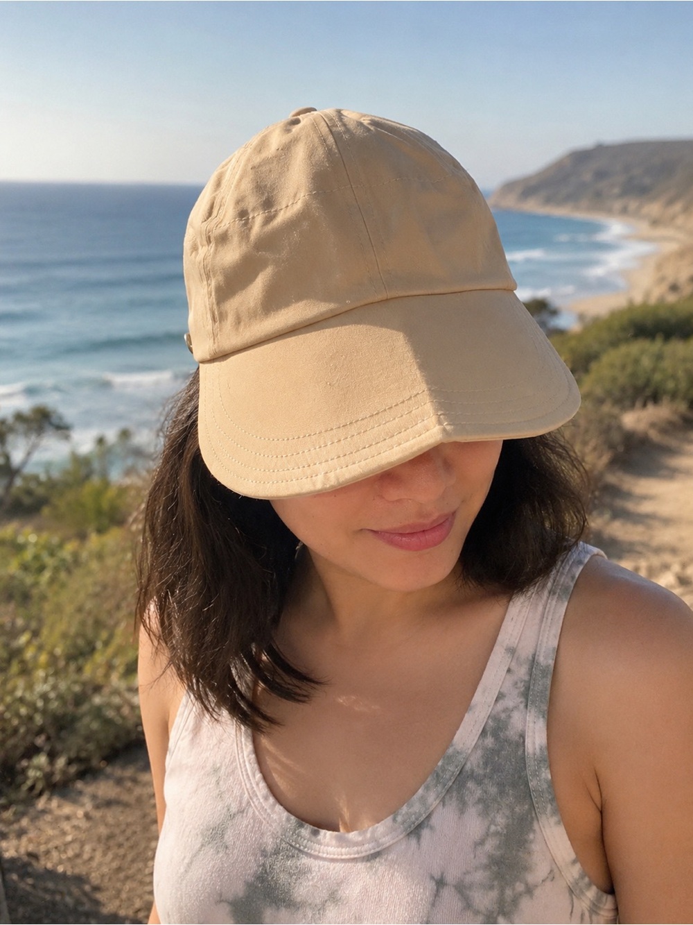 BNWOT Adult Sun Visor Hat in Beige (adjustable)